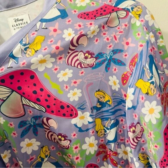 Disney Alice in Wonderland Kimono Robe XL Lavender Mushrooms Fairycore - Picture 9 of 15